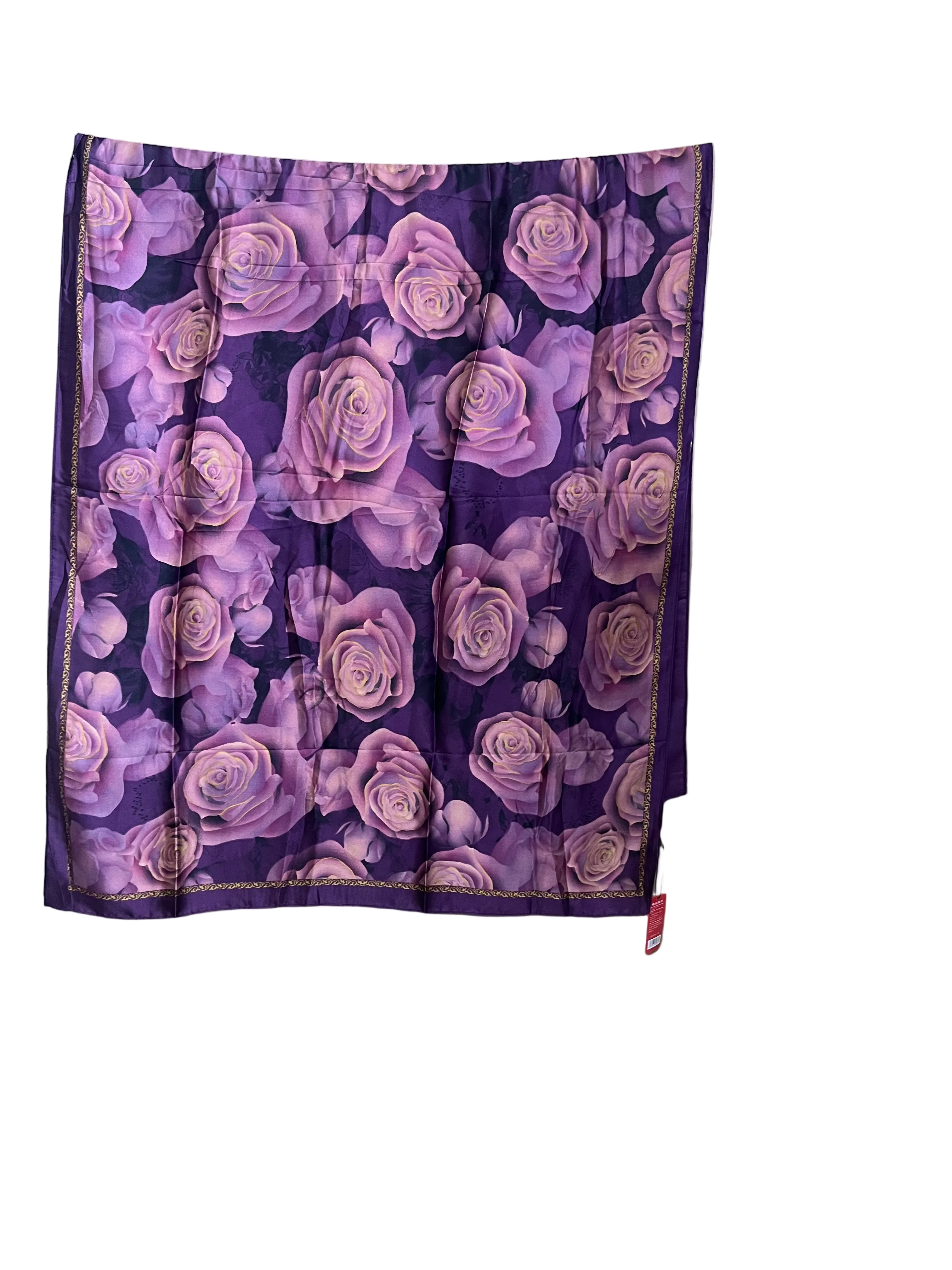 Purple printed Silk Hijab