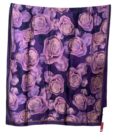 Purple printed Silk Hijab