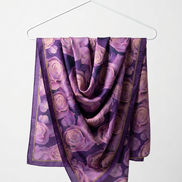 Purple printed Silk Hijab