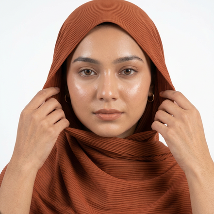 Rust Ribbed Jersey Hijab