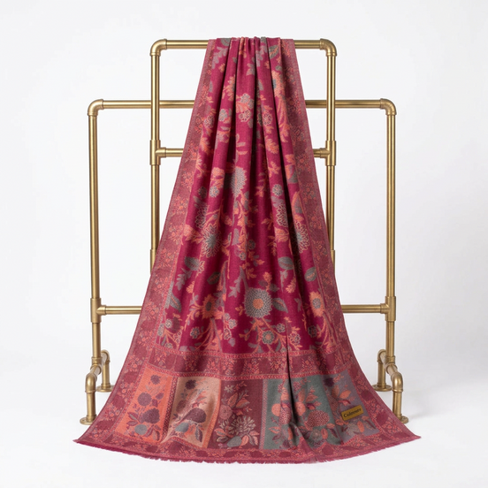 Vintage Pashmina hijab-bright Pink