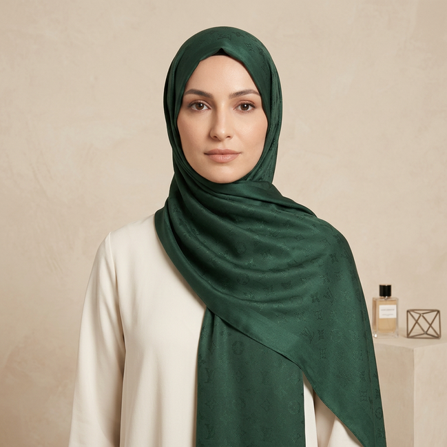 Cashmere Monogram-Green