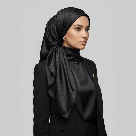 Cashmere Monogram- black