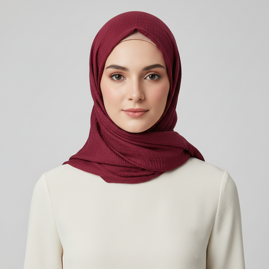 Crimps Hijab - Mulberry