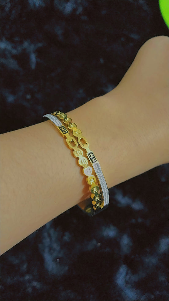Ring & Cuff Bracelet CHANNEL (2pc)