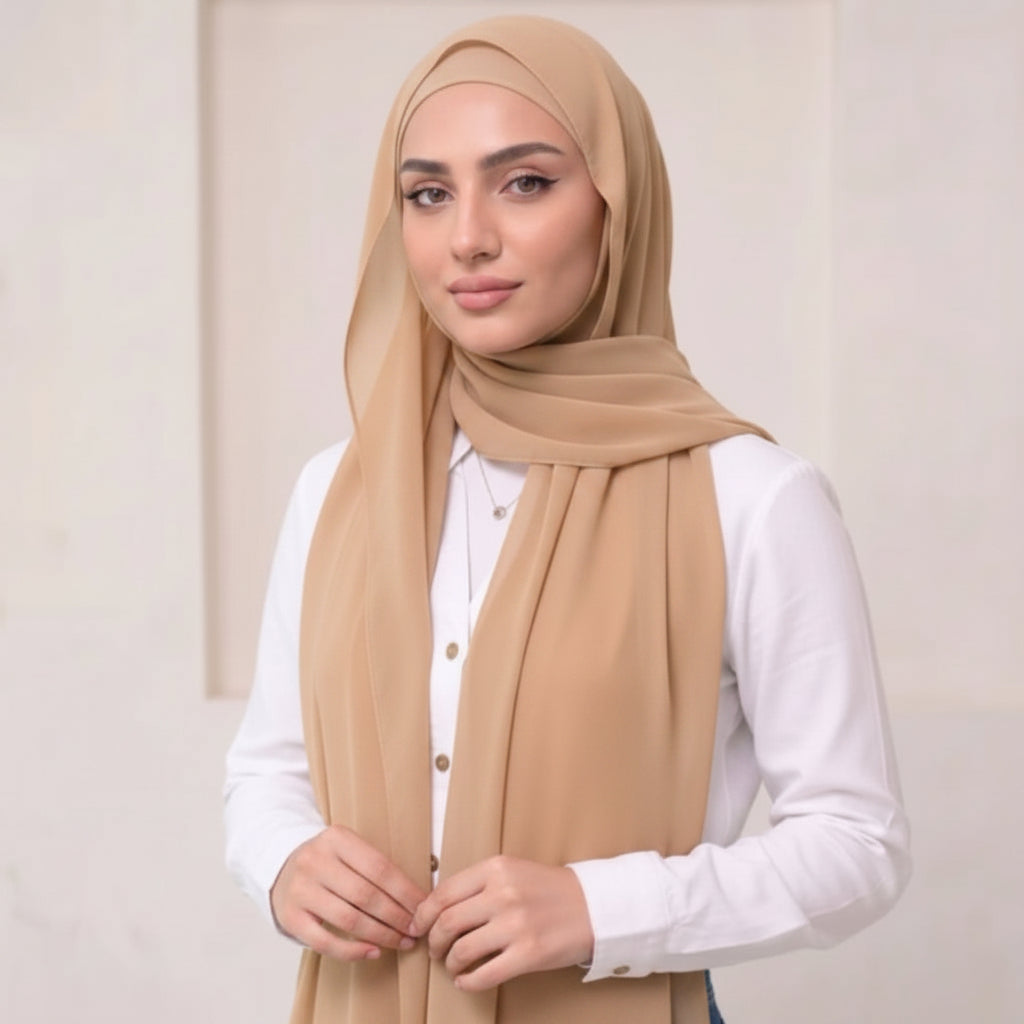 Pre-Sewn Attached Magnet Hijab-