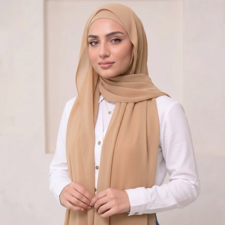 Pre-Sewn Attached Magnet Hijab-