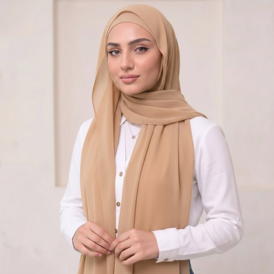 Pre-Sewn Attached Magnet Hijab-