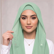 Pre-Sewn Attached Magnet Hijab-
