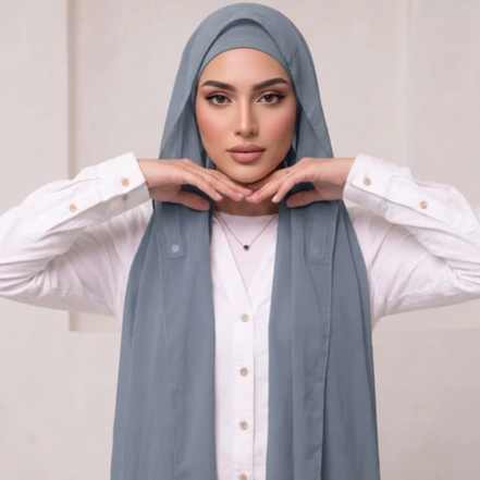 Pre-Sewn Attached Magnet Hijab-