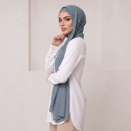 Pre-Sewn Attached Magnet Hijab-