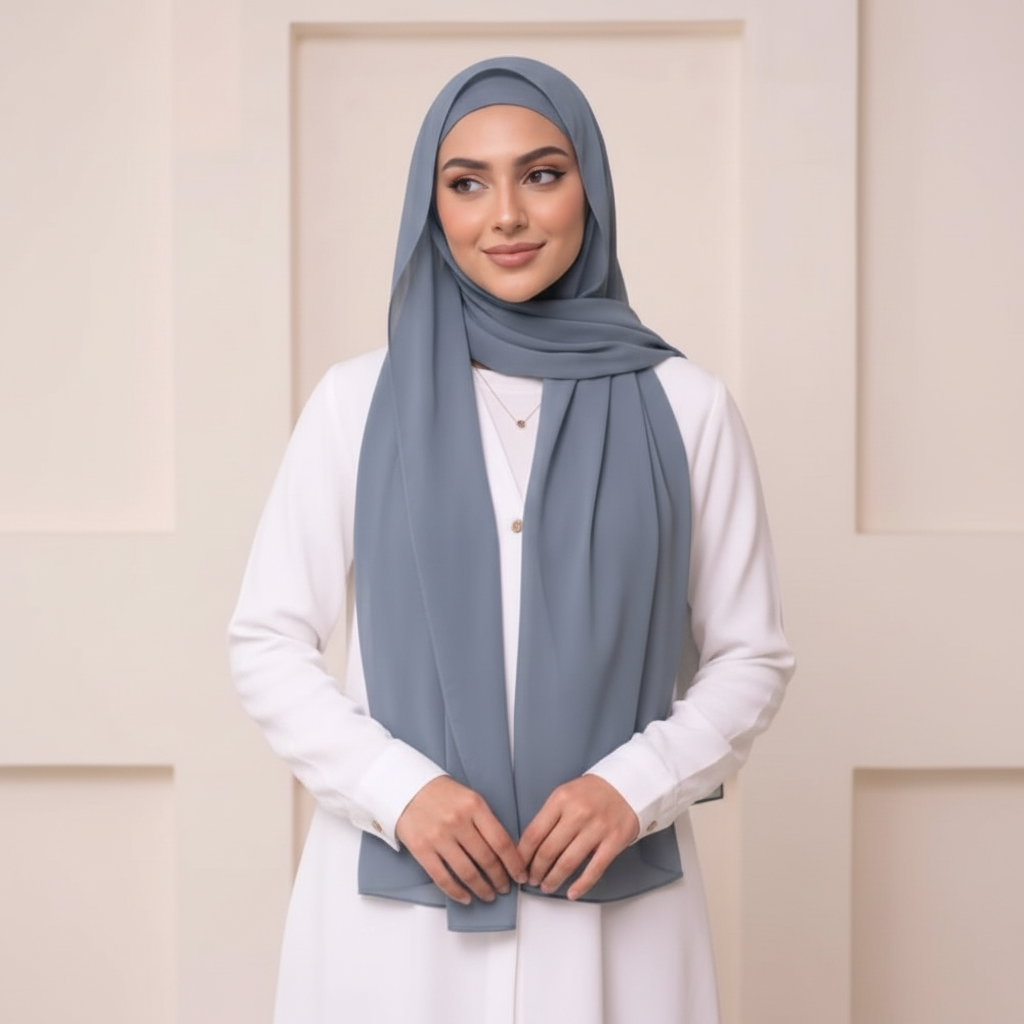 Pre-Sewn Attached Magnet Hijab-