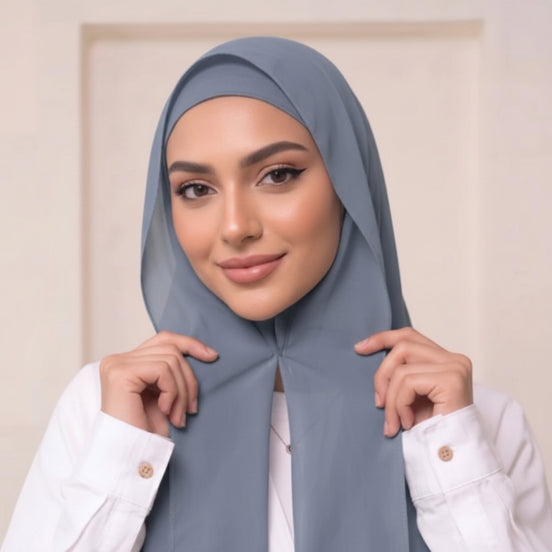 Pre-Sewn Attached Magnet Hijab-