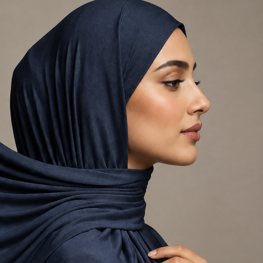 Instant Jersey Hijab -Navy Blue