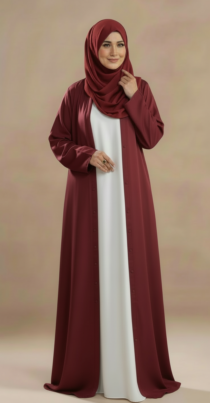 Zoriya (Maroon) Abaya Free Shipping