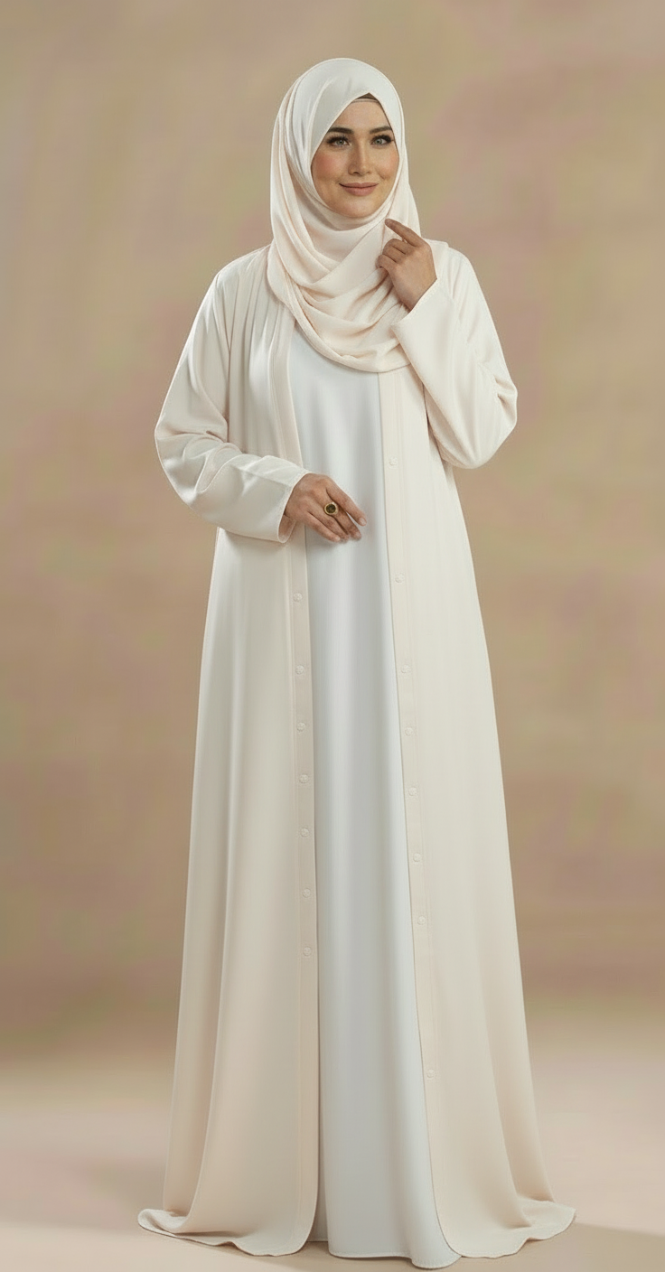 Zoriya (Off White) Abaya Free Shipping
