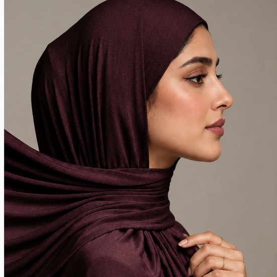 Instant Jersey Hijab -Maroon