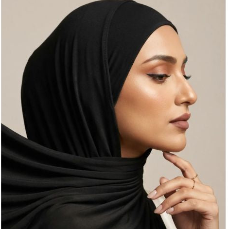 Instant Jersey Hijab -Black