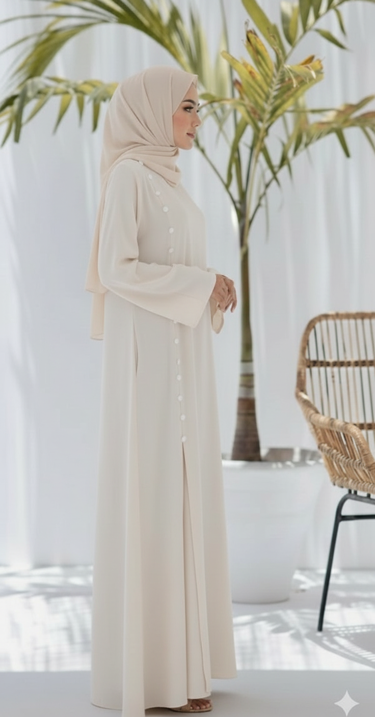 Batool Off White Abaya Free Shipping
