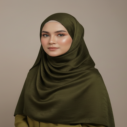 Olive Marble Silk Hijab