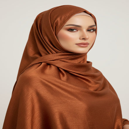 Rust Marble Silk Hijab