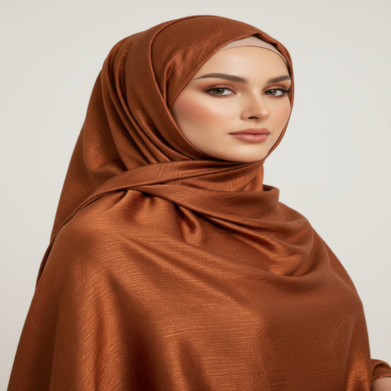 Rust Marble Silk Hijab