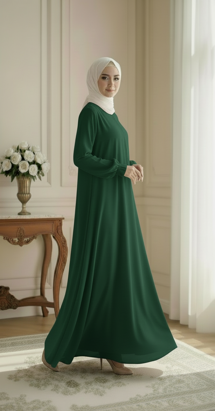 Parisa (Green) Abaya Free Shipping