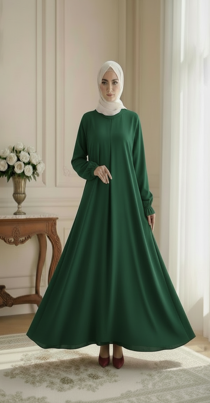 Parisa (Green) Abaya Free Shipping