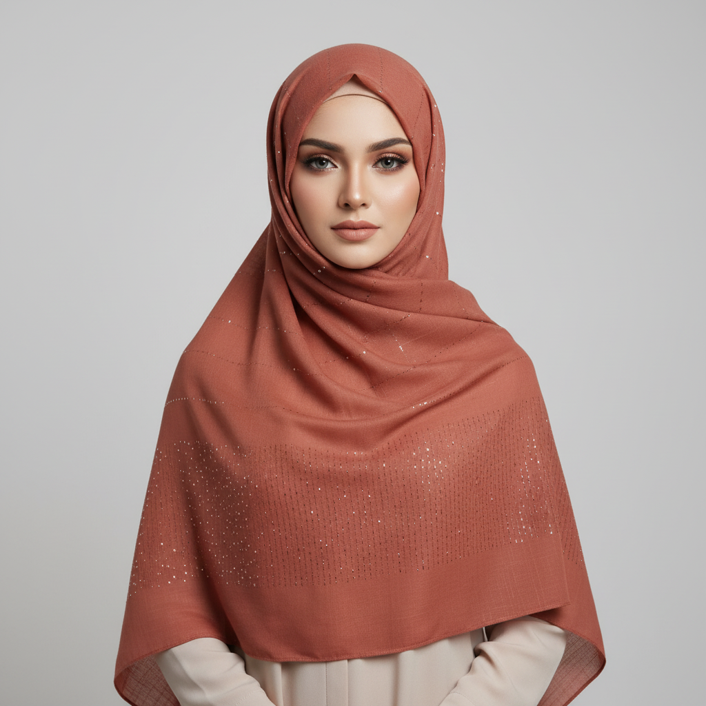 Rust Turkish Sitara Lawn