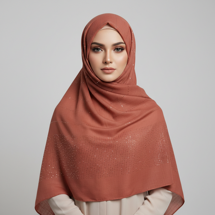 Rust Turkish Sitara Lawn