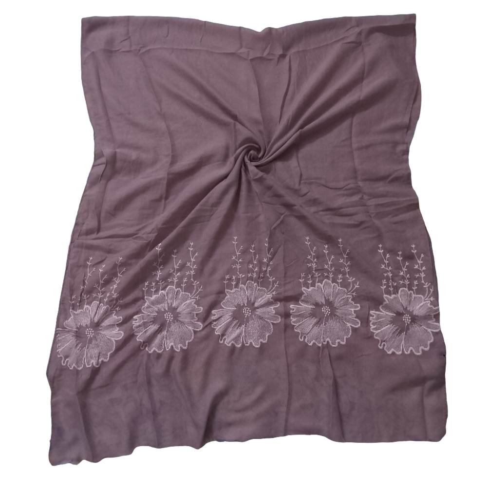 Lavender Embroidery Lawn hijab