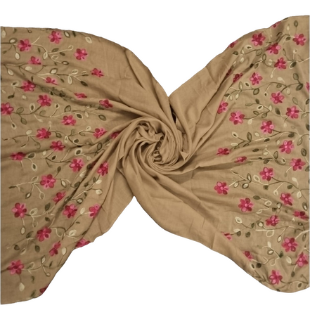 Beige Embroidery Lawn hijab