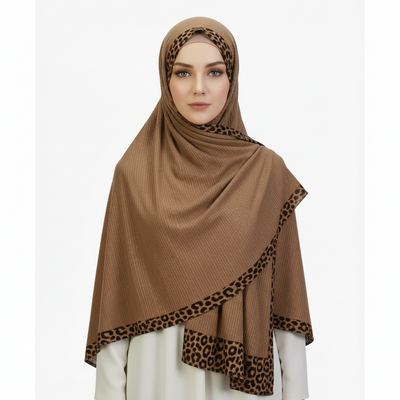 Light brown Pleated Crinkle Hijab