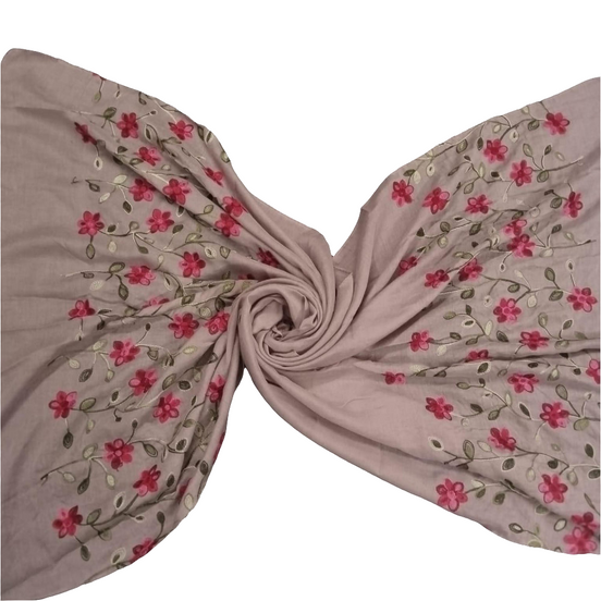 Lavender Embroidery Lawn hijab