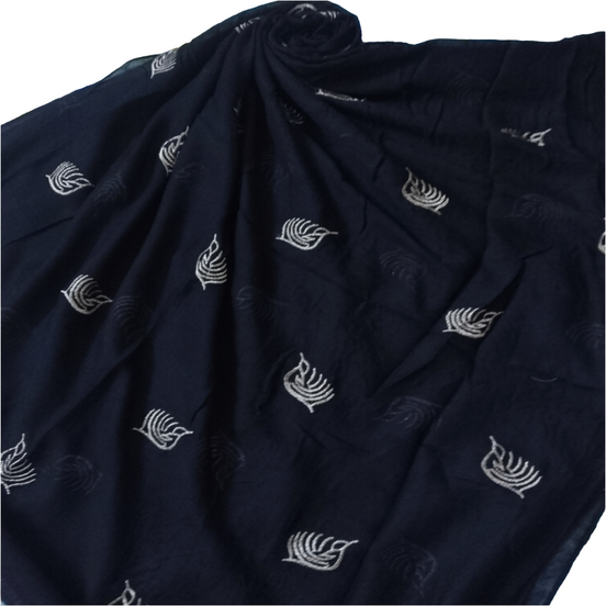 Black Embroidery Lawn hijab