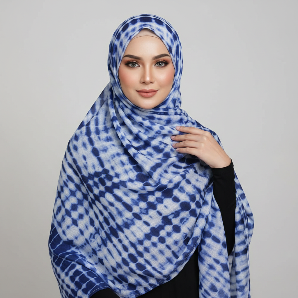 Blue Modal Printed Lawn