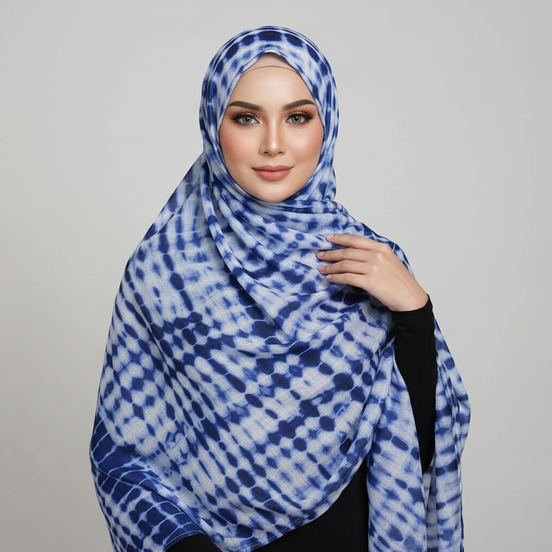 Blue Modal Printed Lawn