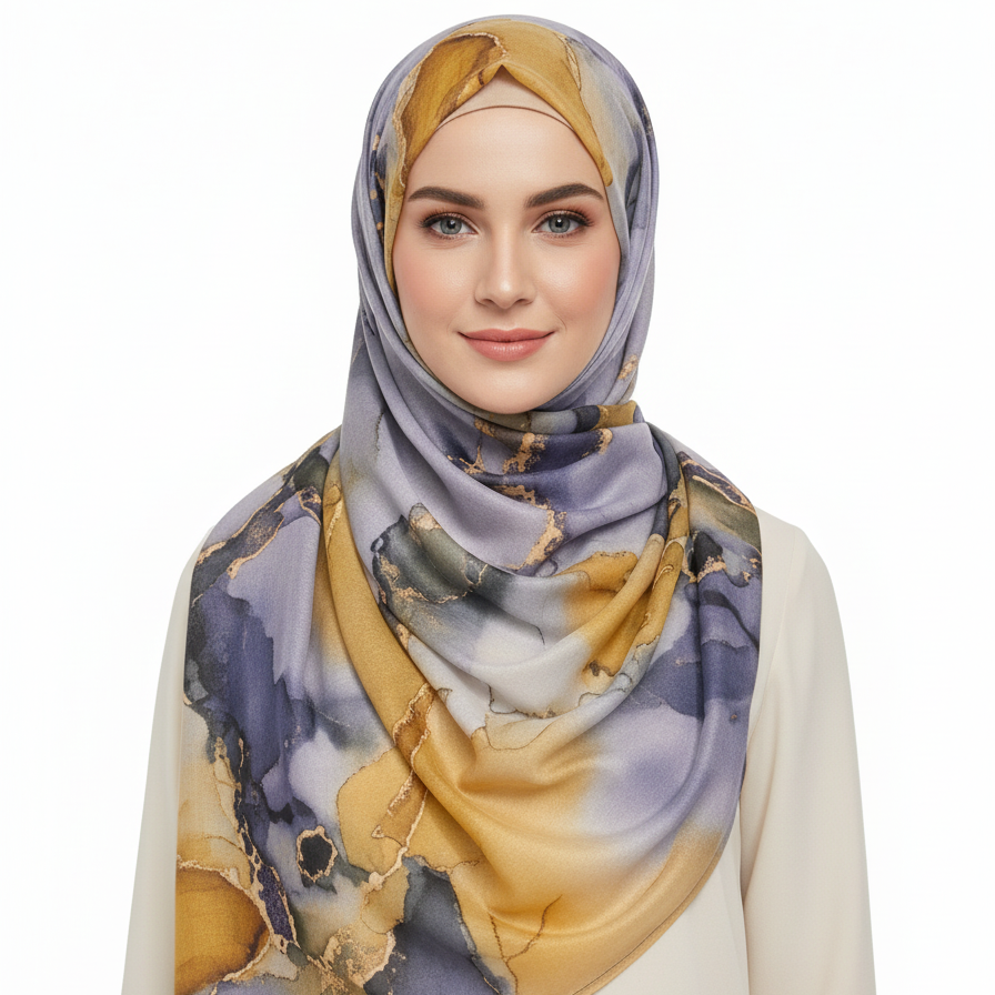 Mustard Modal Printed Lawn