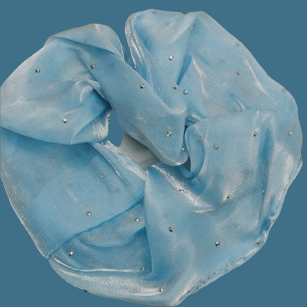 Sky Blue Organza fancy  Scrunchies