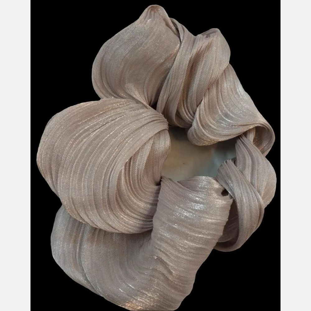 Beige  Crinkle  Organza  Scrunchies