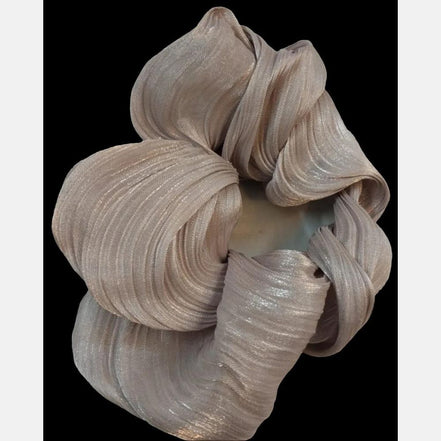 Beige  Crinkle  Organza  Scrunchies