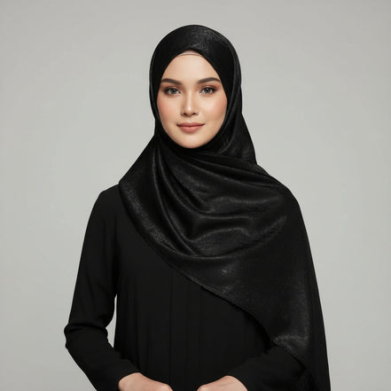 Black Velvet Silk Hijab