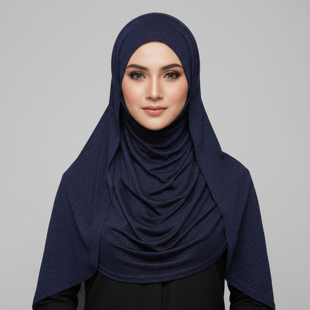 Mid Night Blue Moonlight Jersey Hijab