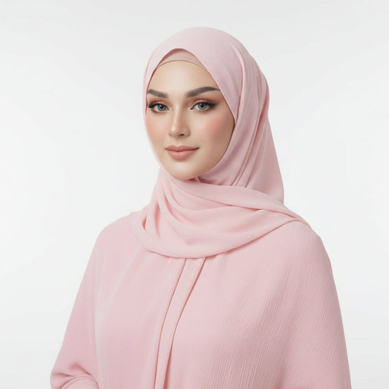 Pink Textured Chiffon