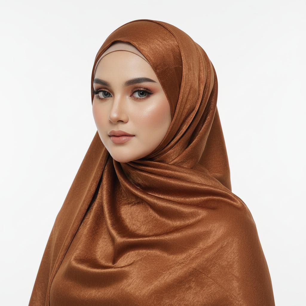 Copper Velvet Silk Hijab