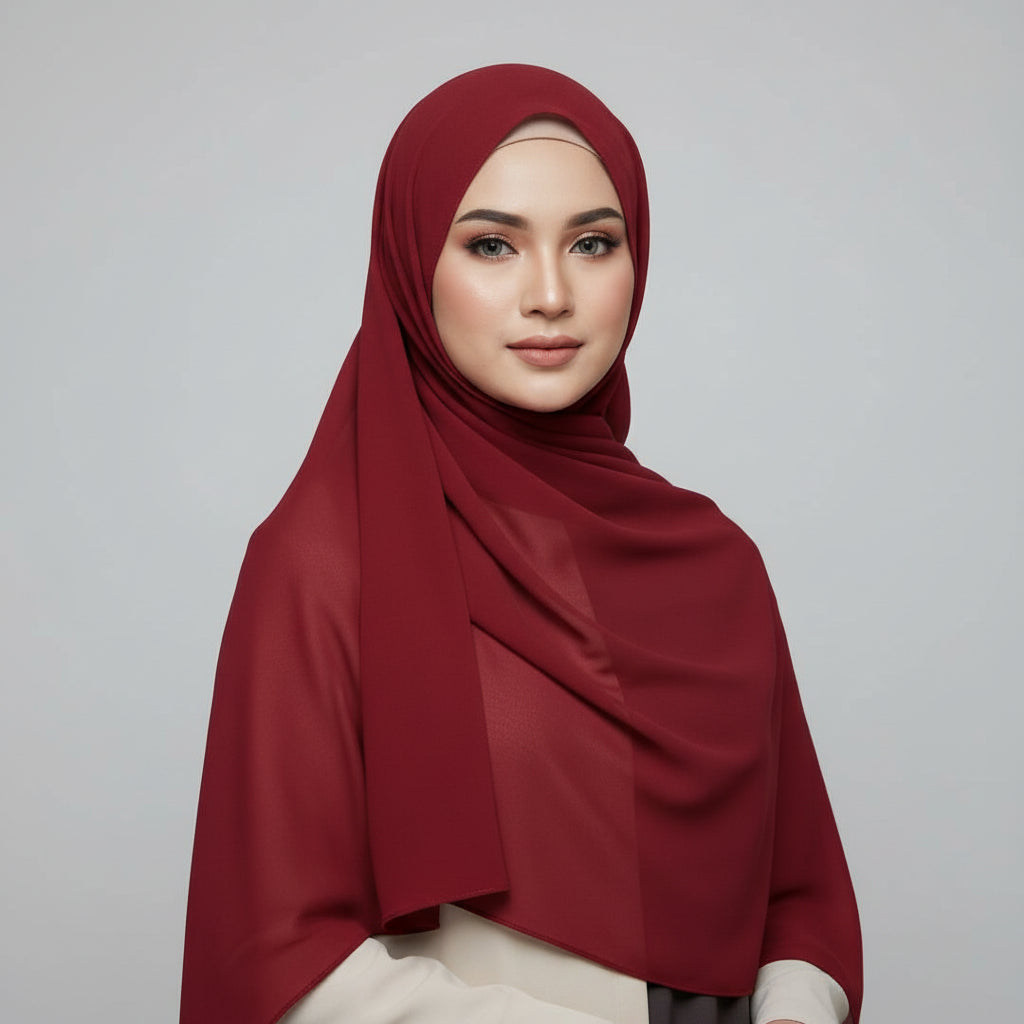 Crimson Georgette Chiffon