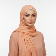 Salmon Pink Crimps Hijab
