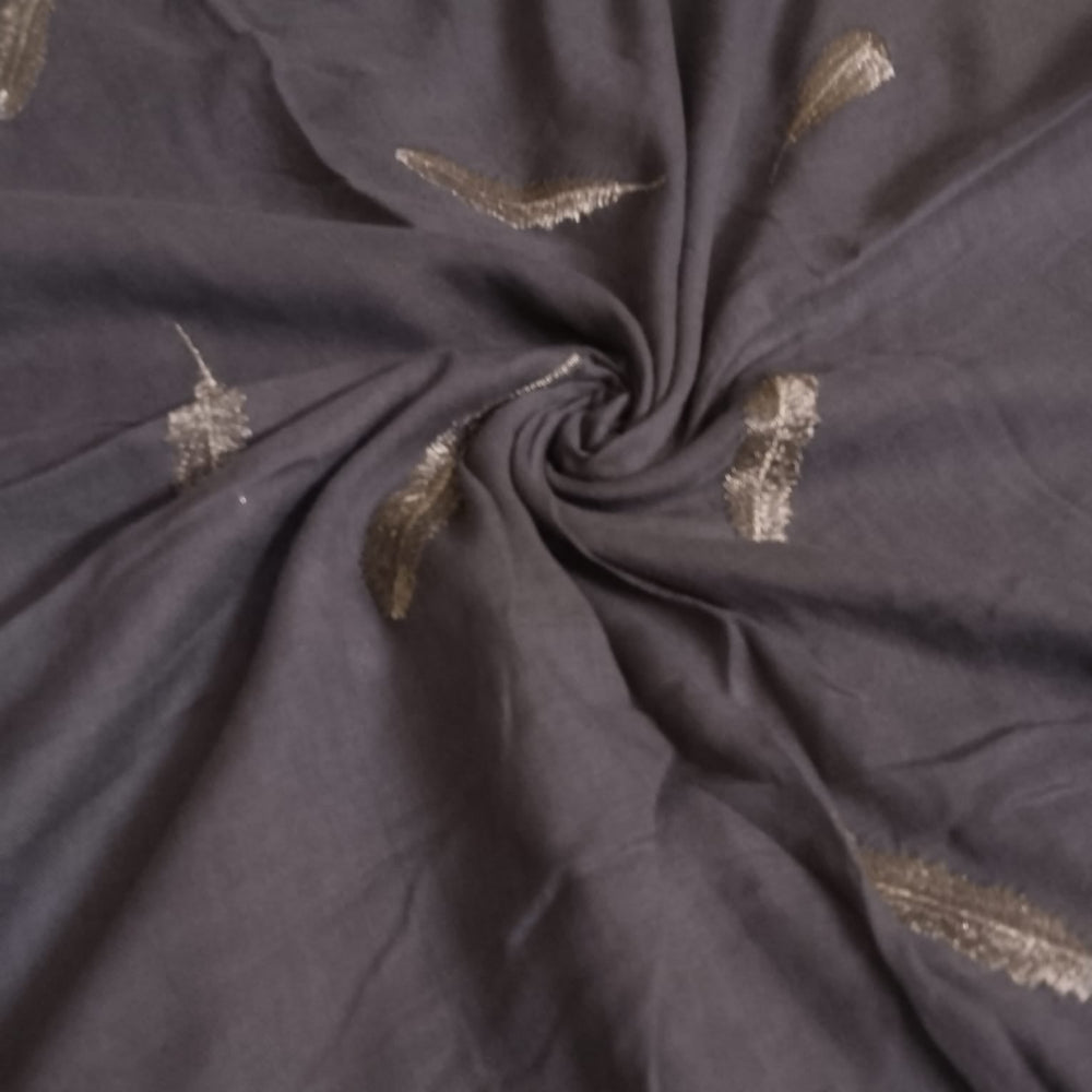 Grey Embroidery Lawn hijab