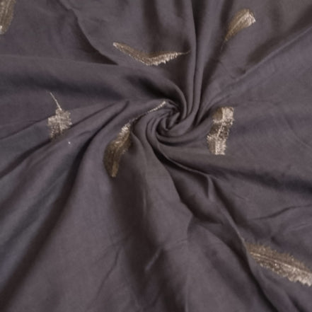 Grey Embroidery Lawn hijab