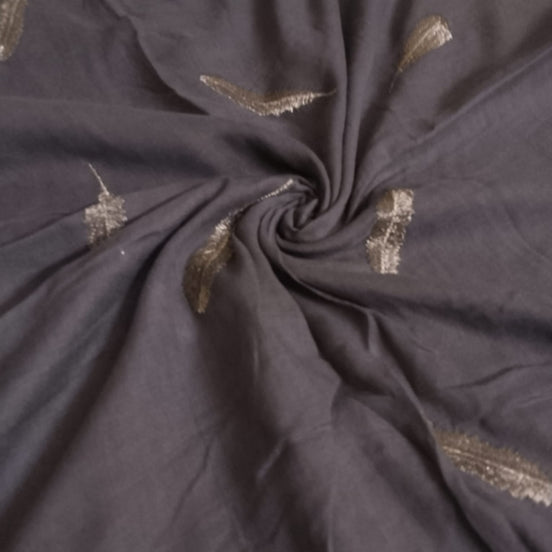 Grey Embroidery Lawn hijab
